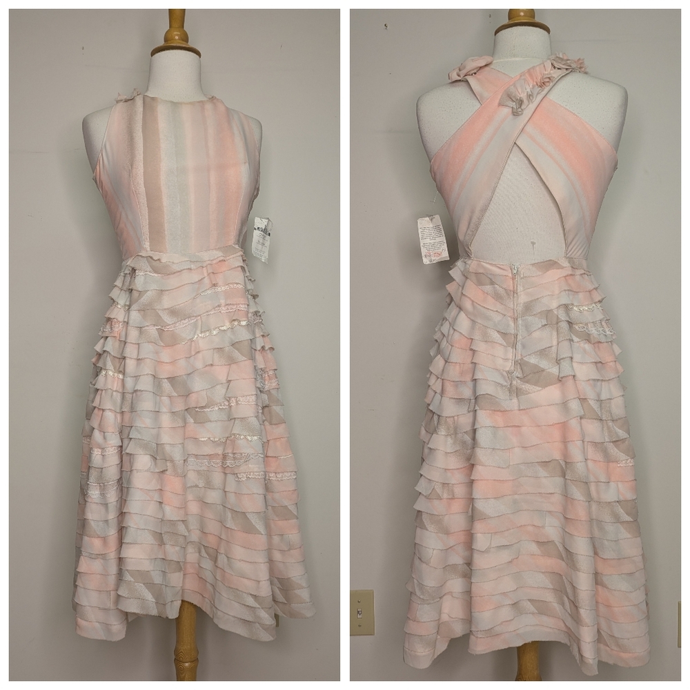 Artisan Made Upcycled Tiered Ruffled Dress - Size Small - Picture 3 of 16